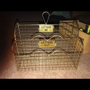 Vintage gold letter organizer